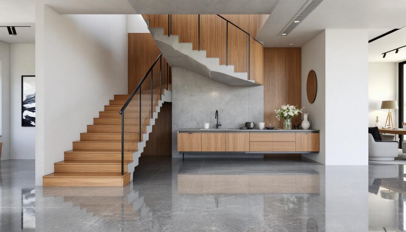 Escalier béton ciré et bois : modernisez votre intérieur avec style